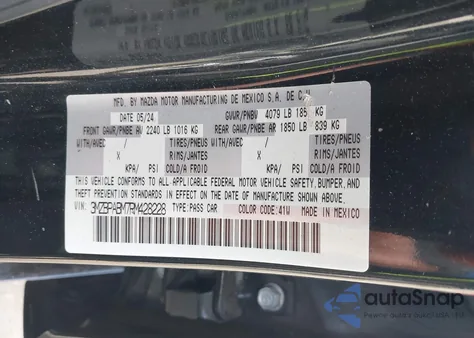 2024 Mazda Mazda3 2.5 S Select Sport from USA, damaged, VIN 3MZBPABM7RM428228